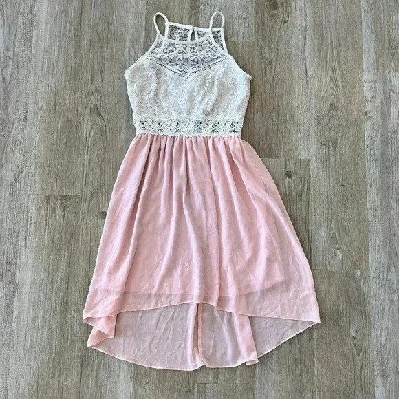 Womens Byby Pink Lace Dress - 1 - Picture 1 of 8